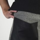 Woolen Herringbone Trousers With Leather Pocket