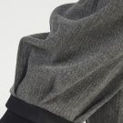 Woolen Herringbone Trousers With Leather Pocket